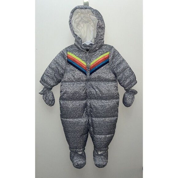 Gymboree Baby Snow Suit 3-6months Gray/Rainbow - Picture 1 of 7